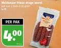 klik op dit plaatje voor een vergroting en voor vergelijkbare aanbiedingen gerelateerd aan ` 5 55 weidenaar friese droge worst pak stuks kilo ` 5 55 weidenaar friese droge worst pak stuks kilo