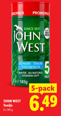 klik op dit plaatje voor een vergroting en voor vergelijkbare aanbiedingen gerelateerd aan ` 5 promopack since john west natural high tonijn thon water naturel pack ` 5 promopack since john west natural high tonijn thon water naturel pack