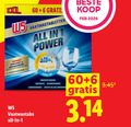 klik op dit plaatje voor een vergroting en voor vergelijkbare aanbiedingen gerelateerd aan ` 1 6 60 xxl grati zoutfunctie vaatwastabletten all power allin reiniging glansspoelmiddel glasbescherming effectief lage temperaturen vaatwastabs ` 1 6 60 xxl grati zoutfunctie vaatwastabletten all power allin reiniging glansspoelmiddel glasbescherming effectief lage temperaturen vaatwastabs