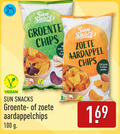 klik op dit plaatje voor een vergroting en voor vergelijkbare aanbiedingen gerelateerd aan ` chips 100 label sun snacks groente zoete aardappel licht gezouten krokant gebakken aardappelchips ` chips 100 label sun snacks groente zoete aardappel licht gezouten krokant gebakken aardappelchips