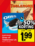 klik op dit plaatje voor een vergroting en voor vergelijkbare aanbiedingen gerelateerd aan ` 3 50 toblerone oreo diepvries ice ijs pak stuks 3x 3.99 ` 3 50 toblerone oreo diepvries ice ijs pak stuks 3x 3.99