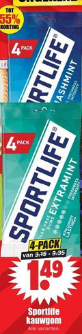klik op dit plaatje voor een vergroting en voor vergelijkbare aanbiedingen gerelateerd aan ` kauwgom 4 55 pack sportlife extramint freshness ` kauwgom 4 55 pack sportlife extramint freshness