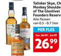 klik op dit plaatje voor een vergroting en voor vergelijkbare aanbiedingen gerelateerd aan ` talisker single mal glenlivet founders monkey shoulder skye reserve flessen liter fles ` talisker single mal glenlivet founders monkey shoulder skye reserve flessen liter fles