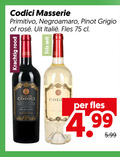klik op dit plaatje voor een vergroting en voor vergelijkbare aanbiedingen gerelateerd aan ` witte wijn rode rood codici primitivo negroamaro pinot grigio rosee fles fris wit 5.99 ` witte wijn rode rood codici primitivo negroamaro pinot grigio rosee fles fris wit 5.99