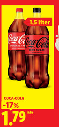 klik op dit plaatje voor een vergroting en voor vergelijkbare aanbiedingen gerelateerd aan ` cola 1 5 liter coca original tas zero sugar calories ` cola 1 5 liter coca original tas zero sugar calories