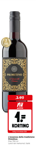 klik op dit plaatje voor een vergroting en voor vergelijkbare aanbiedingen gerelateerd aan ` rode wijn 1 6 7 750 hamersma primitivo della tradizione 3.99 oktober fles ml land ` rode wijn 1 6 7 750 hamersma primitivo della tradizione 3.99 oktober fles ml land