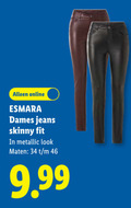 klik op dit plaatje voor een vergroting en voor vergelijkbare aanbiedingen gerelateerd aan ` dames jeans 34 46 online esmara skinny fit metallic maten ` dames jeans 34 46 online esmara skinny fit metallic maten