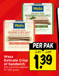 klik op dit plaatje voor een vergroting en voor vergelijkbare aanbiedingen gerelateerd aan ` knackebrod wasa delicate crisp rosemary sea salt sesame sandwich soorten pakken heat pak ` knackebrod wasa delicate crisp rosemary sea salt sesame sandwich soorten pakken heat pak