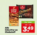 klik op dit plaatje voor een vergroting en voor vergelijkbare aanbiedingen gerelateerd aan ` chokotoff noir puur bon bloc melk praline stuk ` chokotoff noir puur bon bloc melk praline stuk
