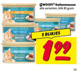 klik op dit plaatje voor een vergroting en voor vergelijkbare aanbiedingen gerelateerd aan ` gwoon kattenvoer 5 33 mousse kip verdien luxe kattenmousse blik tonijn zalm blikjes ` gwoon kattenvoer 5 33 mousse kip verdien luxe kattenmousse blik tonijn zalm blikjes