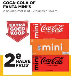  coca-cola fanta frisdrank cola 2 8 12 150 coca pakken blikjes ml halve mini zero 
