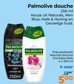  palmolive douchegel 1 3 4 250 ingredient refreshing shower gel 250ml douche ml naturals men blue melk honing gevoelige huid orchidee lait with moisturising milk douchecreme creme natural origin 13 6 5 