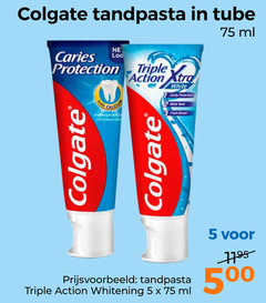  colgate tandpasta 5 caries protection tube ml action triple white city fresh breath whitening 