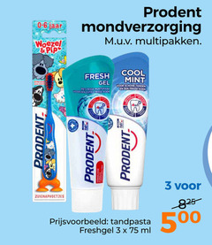  prodent tandenborstel tandpasta 3 825 zack jaar woezel pip fresh gel frisse mondverzorging multipakken freshgel ml cool mint schone tanden adem 5 
