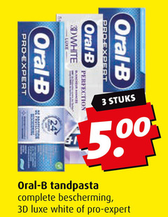  oral-b tandpasta 3 pro expert oral b protection stuks 00 5. bescherming 3d luxe white 