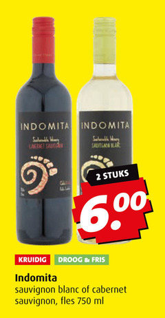  indomita witte wijn rode 2 750 cabernet santo kruidig droog fris sauvignon blanc fles ml stuks 6. 