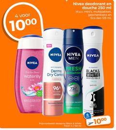  nivea douchegel deodorant 4 96 99 150 250 1000 douche ml multipakken geschenksets eco deo new fresh care shower waterlily oil recycled bottle anti transpirant derma dry extreme sweat defence men sensation 72h protection black white invisible quick caring refreshing skin feel biodegradable formula technology protects longlasting freshness antibacterial deospray and gele vlekken 150ml 