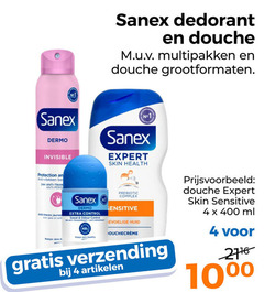  sanex deodorant douchegel 1 4 48 400 1000 douche multipakken grootformaten dermo invisible protection anti vlekken be perse keeps control sweat odour expert skin health prebiotic complex sensitive huid verzending artikelen ml 