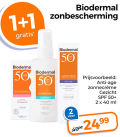  1 2 40 50 biodermal zonbescherming zonnemelk gevoelige huid zonnespray gezicht anti visage rimpels natural intensive hydratatie uva uvb ml 