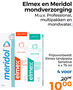  elmex meridol tandpasta 4 mondverzorging professional multipakken mondwater anti caries effectiviteit sensitive beschermen fluoride 75ml ml 10 