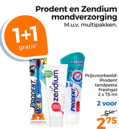  zendium prodent tandpasta 1 2 100 mondverzorging multipakken enzymen fresh gel stoffen tandvlees protect freshgel ml 