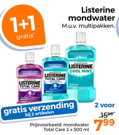  1 2 500 listerine mondwater multipakken bacterien tangen poetsen bescherming tanden mondspoeling total care tandbescherming 500ml totaalbescherming tandsteen effect cool mint verzending artikelen ml 