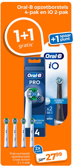  1 2 4 9 oral b opzetborstels pak pro spaar punt head x2 only clean designed by braun ultimate cross action 2x 55 