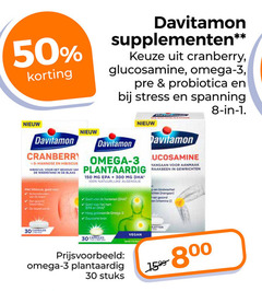  1 3 8 30 50 100 150 davitamon cranberry hibiscus weerstand blaas supplementen glucosamine omega probiotica stress spanning plantaardig mg 300 mangaan aanmaak kraakbeen gewrichten hersenen hart hoog gedoseerde duurzame bindweefsel theelichten gezond vitamine capsules stuks 