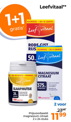  1 2 4 10 20 24 40 50 200 250 voordeel leef vitaal rode gist mg magnesium deel citraat slaapmutsje ondersteunt natuurlijke slaap spieren energie bruistablet sinaasappelsmaak bruistabletten dag tabletten stuks 