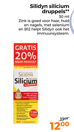  12 15 20 30 silicium druppels ml zink haar huid nagels selenium immuunsysteem inhoud original vloeibaar l carnitine mangaan weken choline vitamine gezondheid botten vorming bindweefsel dna synthese celvernieuwing leverfunctie detox jaar celbescherming gouden opbouw kraakbeen gewrichten voedingssupplement 