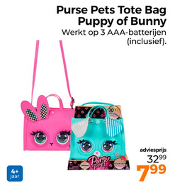  3 30 4 jaar purse pets bag puppy bunny aaa batterijen 