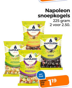  napoleon snoep 2 225 snoepkogels zwartwit citroen fruitmix stuk drop 