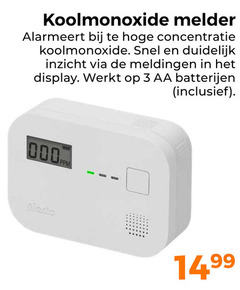  3 koolmonoxide melder alarmeert concentratie duidelijk inzicht meldingen display aa batterijen 