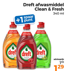  dreft afwasmiddel clean fresh spaar 1 punt ml parfum appel 