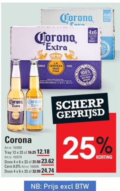  corona speciaalbieren 4 6 12 25 33 100 bottles bouteilles flessen beek naturel la since cerveza brewed under from licentie aa water ingredients natural origin maize 330ml tray doos 0.0 scherp geprijsd 