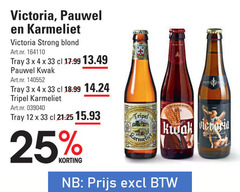  pauwel kwak karmeliet speciaalbieren 3 4 12 25 33 victoria strong blond tray tripel 