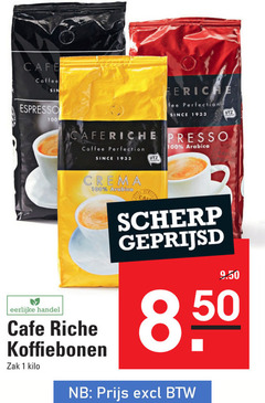  cafe riche koffiebonen 1 100 coffee espresso fee since presso arabica eerlijke crema zak kilo scherp geprijsd 