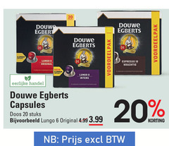  douwe egberts koffiecups 6 8 10 20 capsule douw lungo original aluminium eerlijke capsules doos stuks 3.99 espresso 