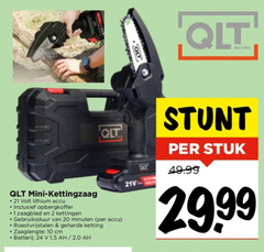  2 10 20 24 mini kettingzaag volt lithium accu opbergkoffer 1 zaagblad kettingen gebruiksduur minuten roestvrijstalen ketting zaaglengte cm batterij 5 less stuk 