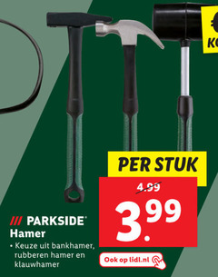  klauwhamer iii parkside hamer bankhamer rubberen stuk 3.99 lidl.nl 