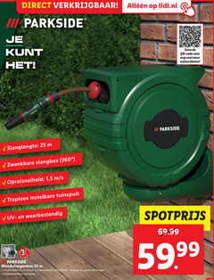  3 25 360 lidl.nl parkside slanglengte zwenkbare slangbox 1 5 traploos instelbare tuinspuit weerbestendig iii scan code tuinartikelen click system wandslangenbox uittrekbare slang lengte tuinslang 