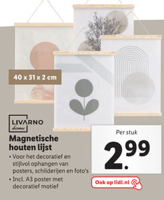  2 31 40 cm livarno home magnetische houten lijst decoratief ophangen posters schilderijen poster motief stuk lidl.nl 