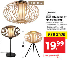  26 40 45 cm livarno home led tafellamp modern design lampenkap bamboe energiezuinige lamp warmwit licht stuk lidl.nl 