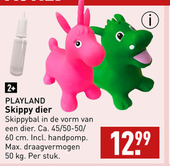  skippydier 45 50 60 2 playland skippy dier skippybal vorm ca. cm handpomp draagvermogen stuk 