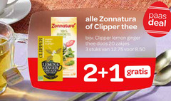  zonnatura clipper thee 1 2 3 20 100 lemon ginger doos zakjes stuks paas deal 