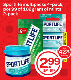  2 4 42 99 sportlife multipacks pack pot mints mines peppermint new extramint 