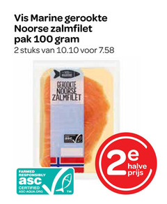  gerookte zalmfilet 2 100 vis marine noorse pak stuks farmed responsibly certified asc-aqua.org halve 