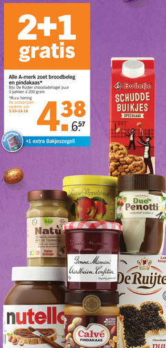  1 2 3 4 100 200 1800 merk zoet broodbeleg pindakaas ruijter chocoladehagel puur pakken m.u.v honing varieeren bolletje schudde buikjes speculaas appelstroop originale duo penotti hazelnoot vanille bio toegevoegde suikers sans zonnebloempasta pate tournesol eiwitten source with goor inhoud nutella bonne maman aardbeien zorgvuldig lekke knappe smeuig to geteelde 