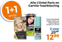  1 2 loreal paris garnier haarkleuring retouch uitgroeispray zwart ml 