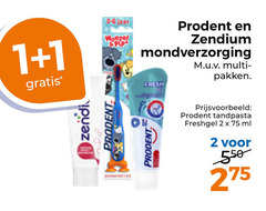  1 2 woezel pip prodent zendium mondverzorging fresh pakken tandpasta freshgel ml 